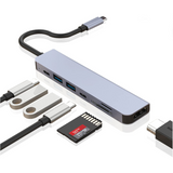 USB-C to HDTV/SD/TF/USB3.0/PD/USB-C 7 in 1 Adapter (YG-2121)