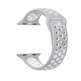iWatch Breathable Silicone Band - Silver/Green (38-40MM) Size