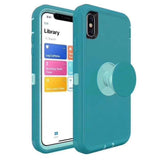 iPhone Xs Max Rugged Case w/ Pop-up - Blue/Teal