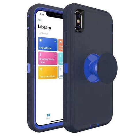 iPhone Xs Max Rugged Case w/ Pop-up - Navy
